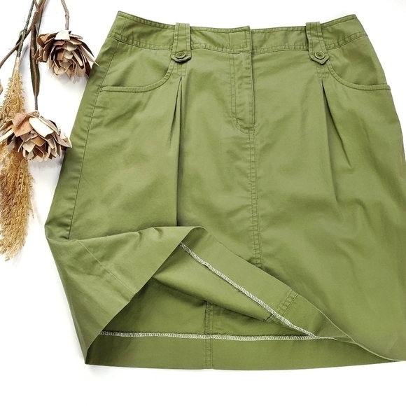 Talbots Stretch Green Skirt Size 8 - Picture 2 of 13